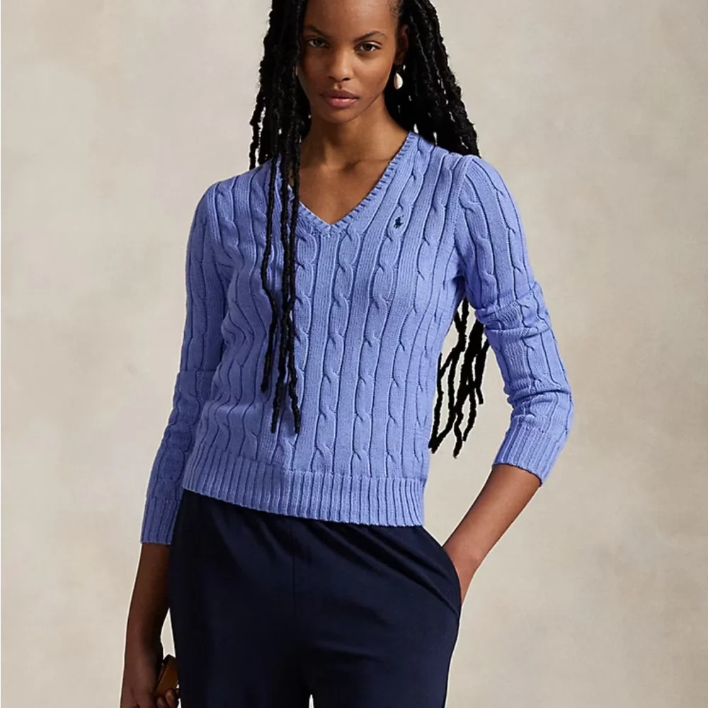 Polo by Ralph Lauren Cable-Knit Cotton V-Neck Sweater - Picture 7 of 9